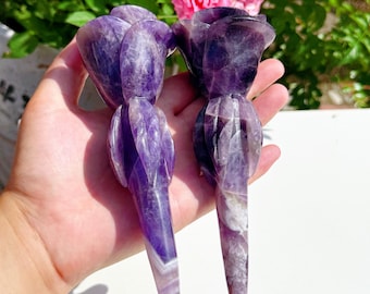 6,3 zoll Natürliche Traum Amethyst Rose Amethyst Blume, Reiki Heilung, Dekoration Geschenke 1PC