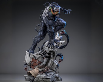 Entidade Sombria Simbiótica STL | Estatueta de Horror com Veneno Alienígena | Modelo Épico de Criatura | Arquivo Digital para Impressão 3D de Parasita do Abismo