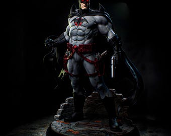 Superhero STL Gothic Armored Hero | Dark Vigilante Knight Figurine | Muscular 3D Print Digital Model File for Download