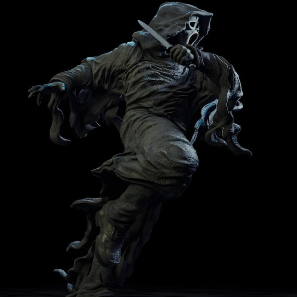 Masked Horror Slasher STL Figurine | Stl Dark Killer Model | 3D Print Figurine | Collectible Hooded Mask Murderer Digital Sculpture