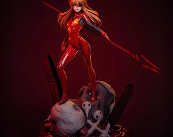 Crimson Mecha Pilot Girl STL Figurine | Stl Futuristic Suit Model | 3D Print Figurine | Collectible Anime Warrior Digital Sculpture