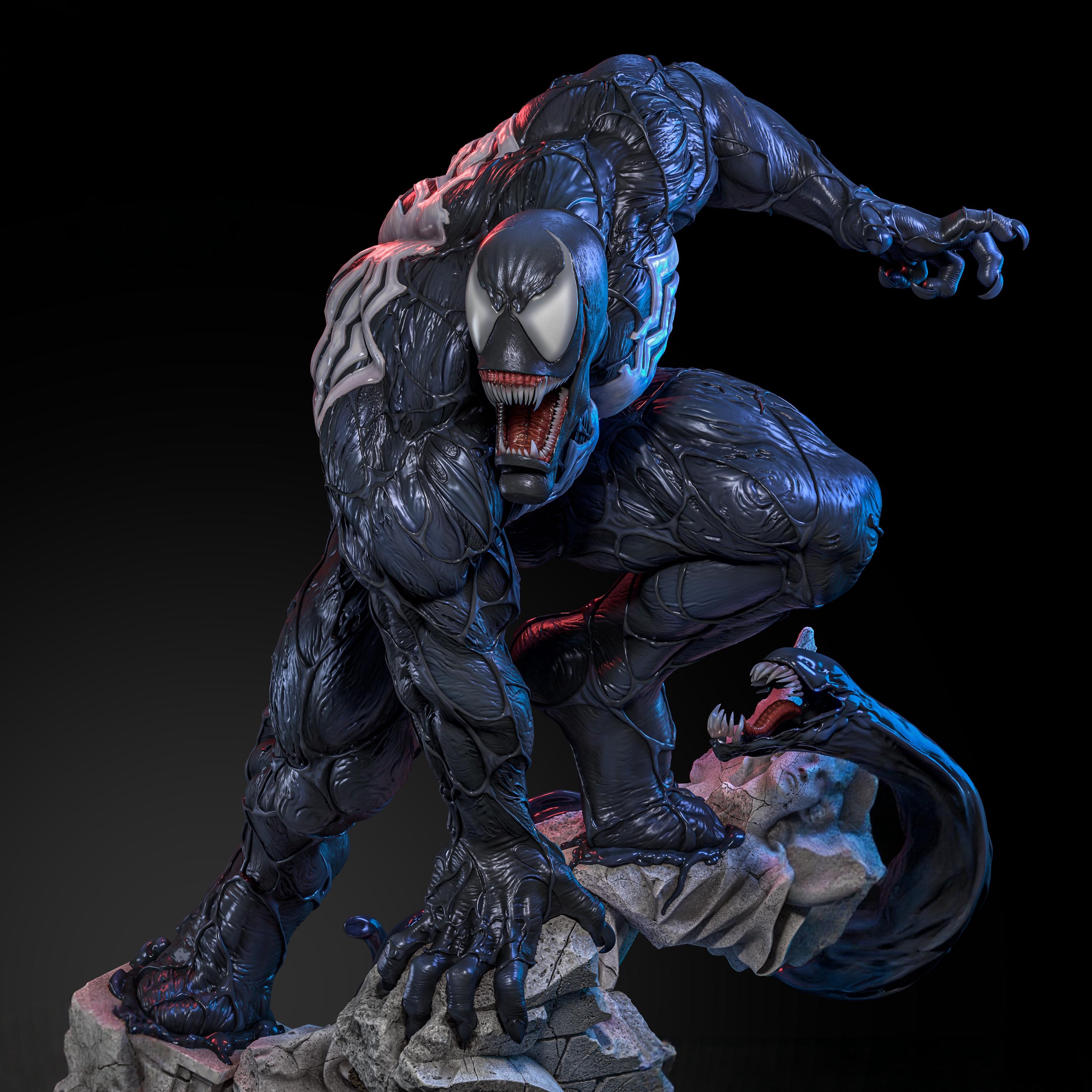Symbiotic Entity Symbiotic Dark Entity STL | Alien Venom Horror Figurine Epic Creature ...