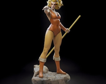 Feral Huntress STL Figurine | Stl Feline Warrior Model | 3D Print Figurine | Speed Fighter Sculpture | Unsupported + Pre-supported