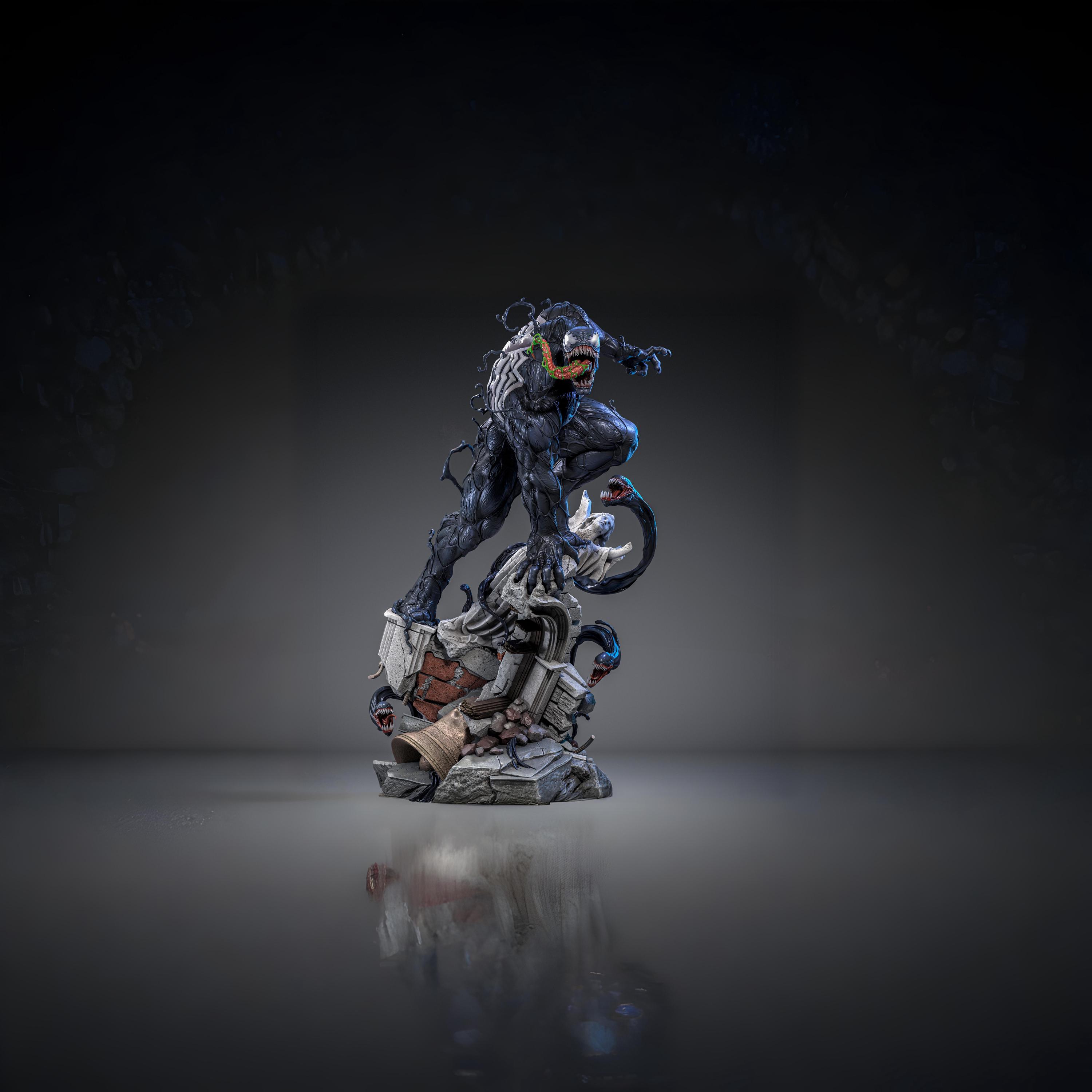 Symbiotic Entity Symbiotic Dark Entity STL | Alien Venom Horror Figurine Epic Creature ...