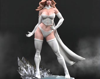 Diamond Ice Sorceress STL Figurine | Stl Elegant Heroine Model | 3D Print Figurine | Collectible Crystal Queen Digital Sculpture