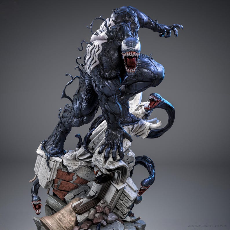 Symbiotic Entity Symbiotic Dark Entity STL | Alien Venom Horror Figurine Epic Creature ...