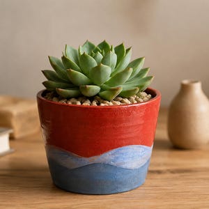 Handmade Ceramic Planter | Sunset Inspired Pottery Pot | Decorative Ceramic Bowl | Modern Home Decor