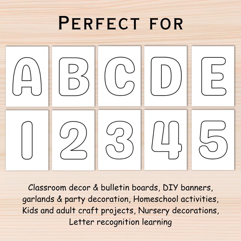 Large 7 Inch Printable Alphabet Letters PDF, Uppercase Bubble Letter ...