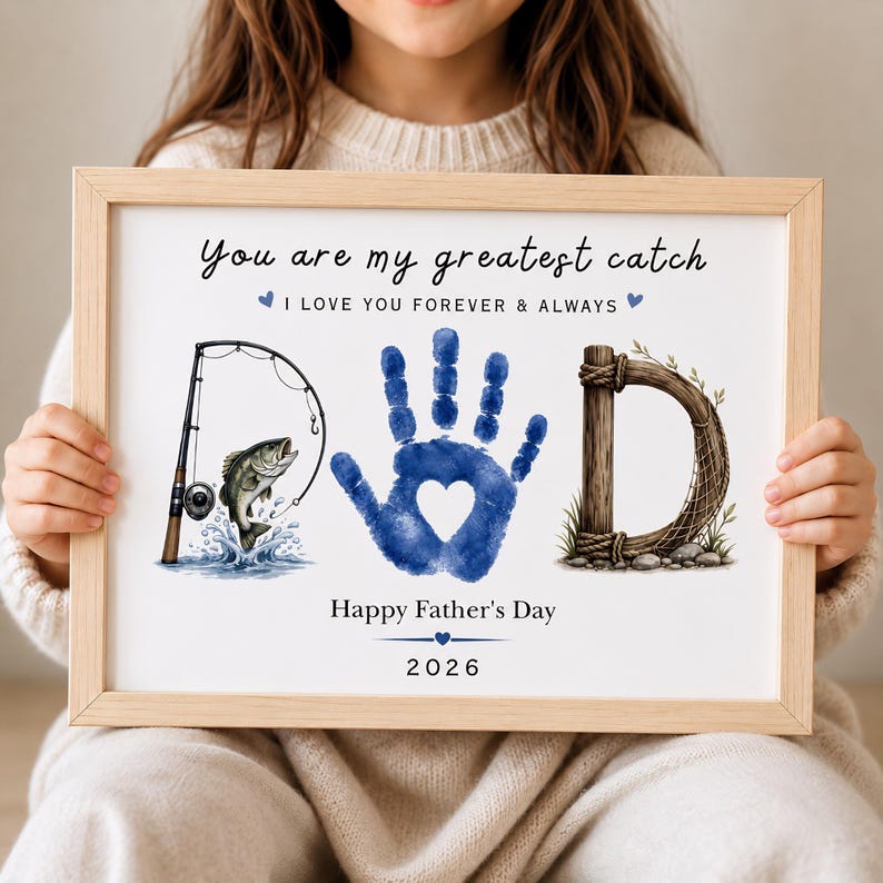 Father’s Day Handprint Craft Printable, Daddy Keepsake Gift From Kids ...