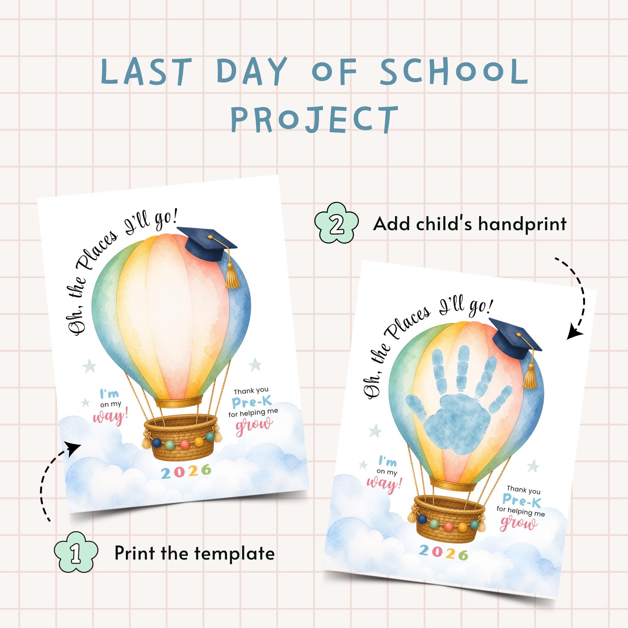 Preschool Graduation Handprint Craft 2026, Last Day of School Keepsake ...