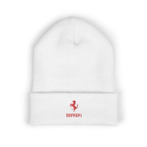 Gorro de invierno con puños bordados y logotipo de Ferrari Scuderia F1