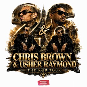 Chris Brown and Usher Raymond PNG, The R and B Tour Gold Digital Design, R and B Music Concert Graphic, PNG Sublimation File, Instant Access