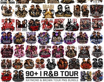 80+ Chris Brown and Usher PNG Bundle, Vintage Rap Tee Graphics, R&B Tour PNG, Concert Shirt Design, Sublimation Bundle, Digital Download