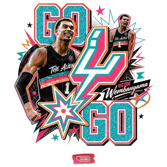 Victor Wembanyama Basketball PNG Design Halftone, Basketball Player Comic Graphic Tee Sublimation, Go Spurs Go Digital Download Sublimation