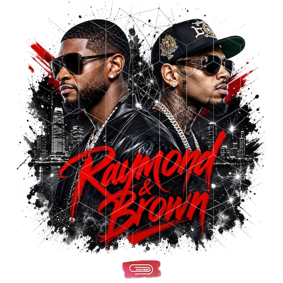 Raymond and Brown R&B Tour 2026 PNG JPG, Usher Chris Brown Bootleg Rap Tee Design, Hip Hop Concert Sublimation Graphic Digital Download