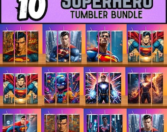 Superhero Tumbler Wrap Bundle: 20oz Skinny Tumbler Designs (Digital Download)