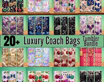 20+ Luxury 20oz Skinny Tumbler Wrap PNG | Fashion Inspired Designer Style Digital Download |  Glam Tumbler PNG | Cherry Bow Tumbler Wrap PNG