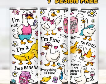 Funny Goose Tumbler Wrap PNG: Seamless Sublimation Design (Digital Download)