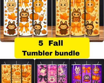 Omslag Halloween Monster Doll Tumbler: griezelige cartoon, png (digitale download)