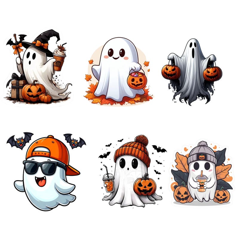 Vintage Halloween Character Face Plates - Set of 3 - Ghost, Pumpkin, a - LLC