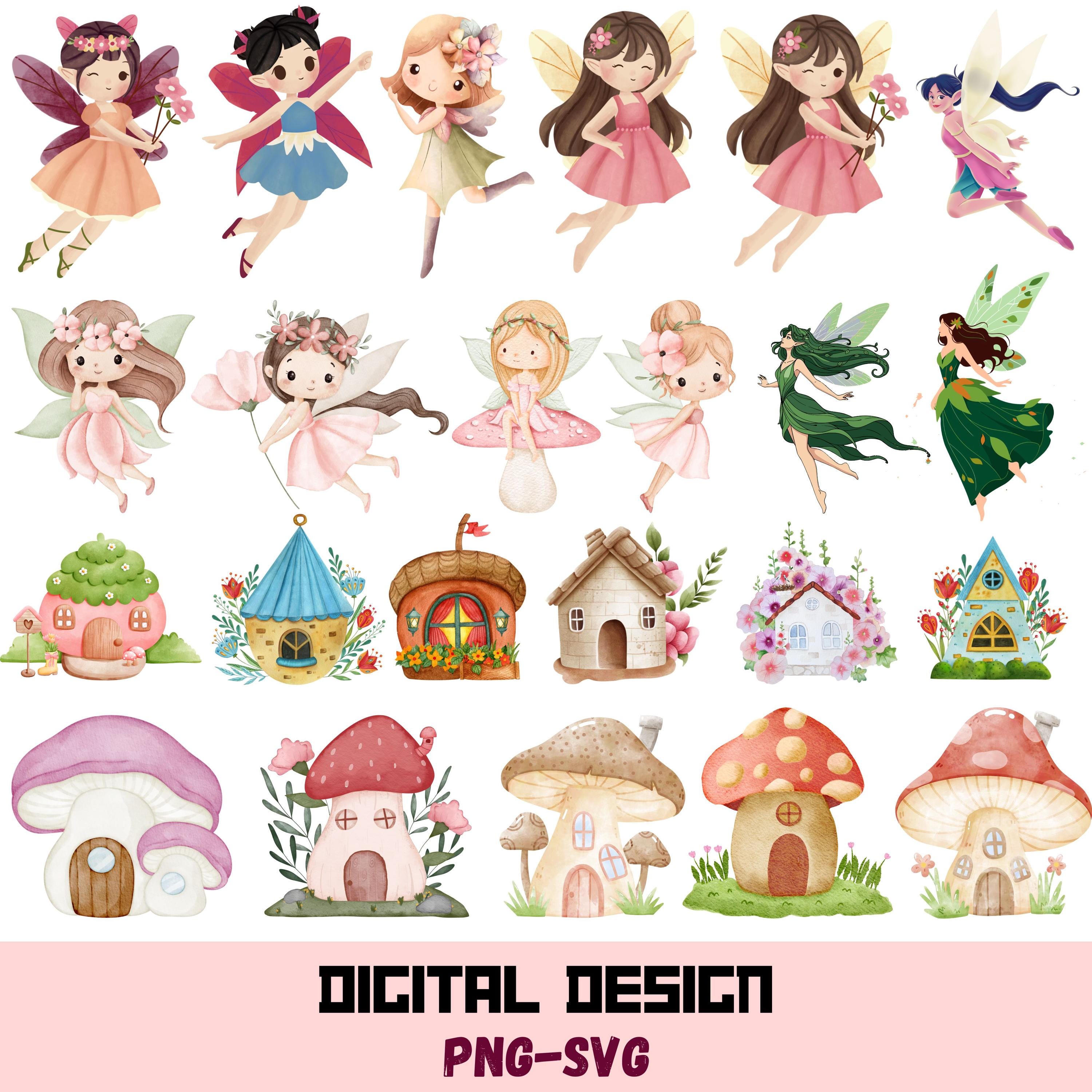 Cute Fairy SVG PNG Bundle With Fairy Houses - Etsy