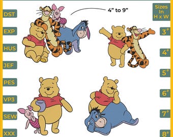 Winnie the Pooh Embroidery Design: Pooh and Friends (Digital Download)