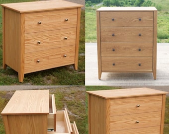 XDD10A *Hardwood Cabinet with Inset Drawers, Corner Posts - natural color