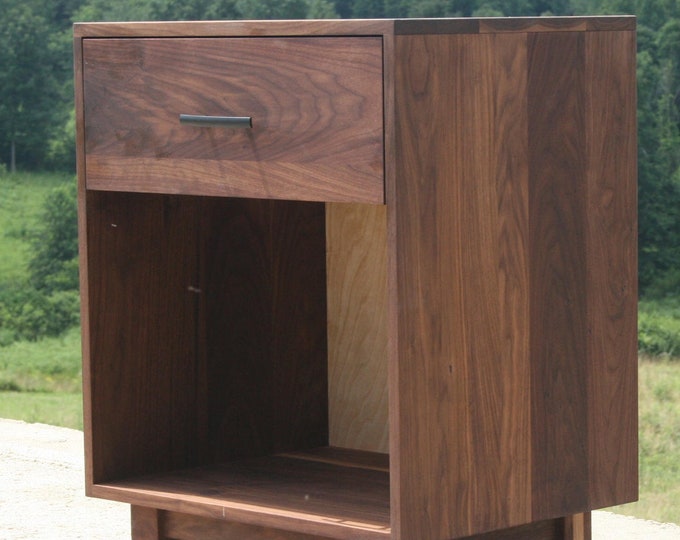 BT110Bb *Hardwood Bedside Cabinet, 1 Drawer; BT110BX w/taller legs; BT110D w/cut out sides, optional sizes available - natural color