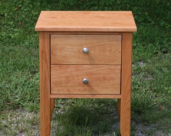 BT020B *Hardwood Bedside Cabinet, 2 Inset Drawers, optional sizes available - natural color