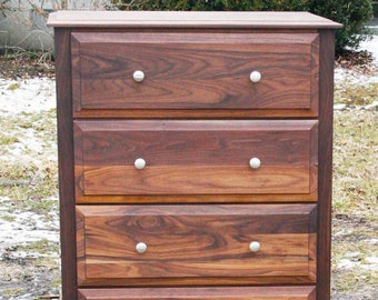 X4410P *Hardwood Chest of 4 Drawers with Paneled sides, Overlay Drawers,  30" wide x 20" deep x 30" tall - natural color