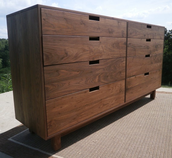 X8420bw hardwood Dresser With 8 Inset Drawers, Flat Sides, Very Wide Dresser,  80 Wide X 20 Deep X 40 Tall Natural Color 