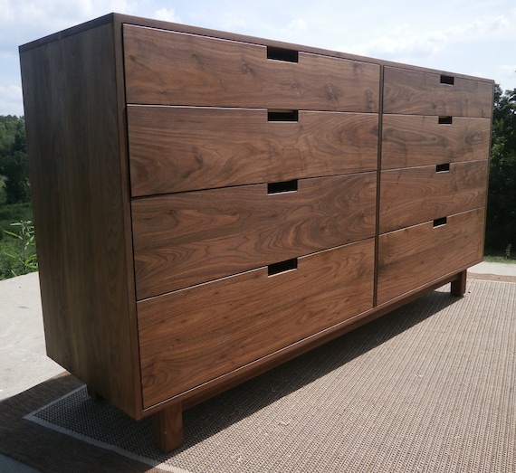 X8420bw hardwood Dresser With 8 Inset Drawers, Flat Sides, Very Wide Dresser,  80 Wide X 20 Deep X 40 Tall Natural Color 