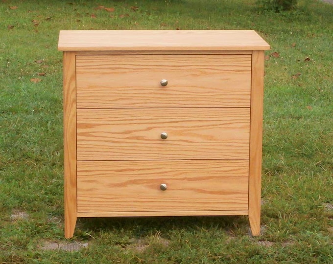 X3310a, Hardwood Cabinet, 3 Inset Drawers, Corner Posts, 30" wide x 20" deep x 30" tall; Options with X3310p, X3310b,  natural color