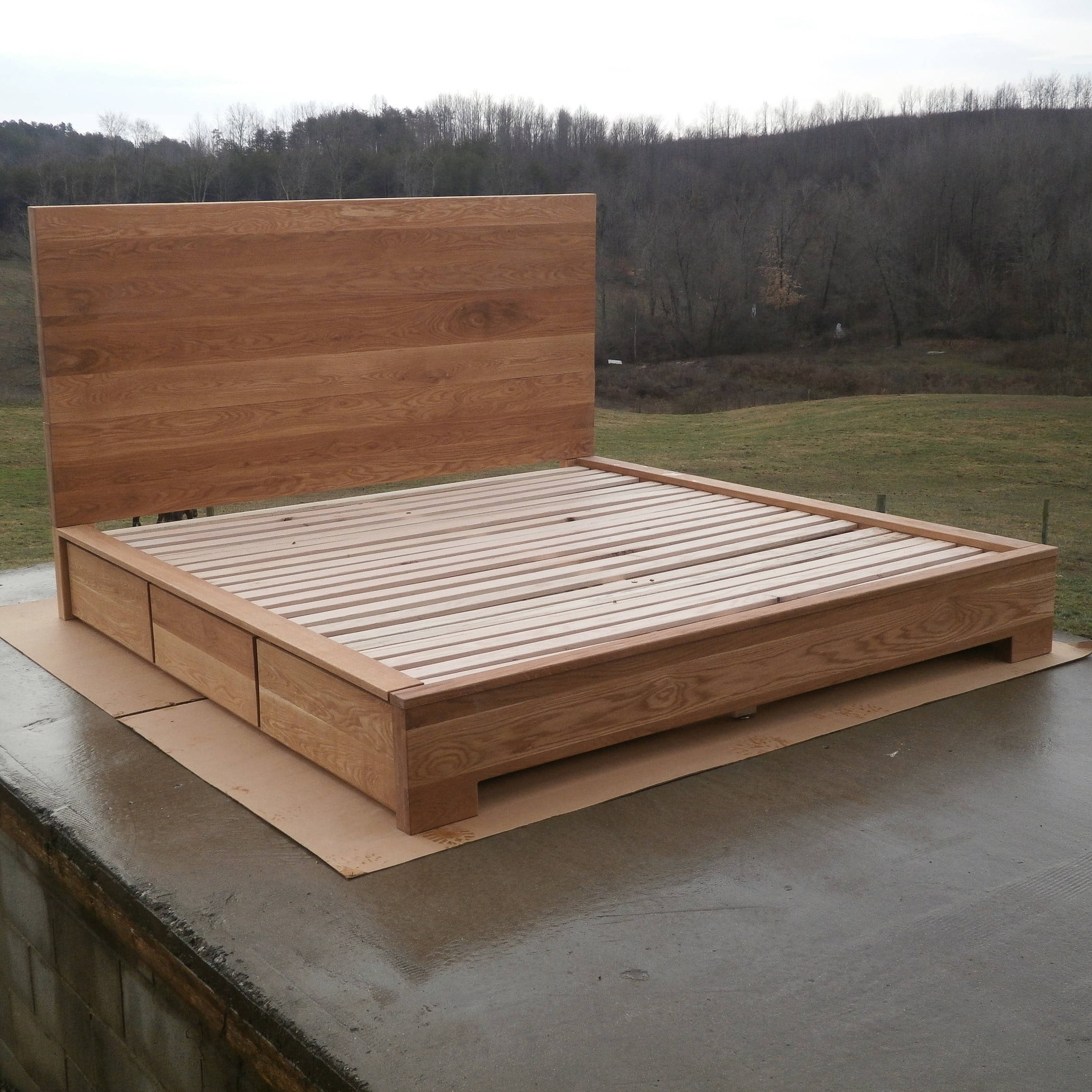 Solid hardwood platform bed deals