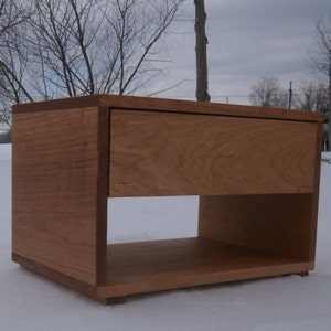 BT110B Hardwood Bedside Cabinet, 1 Inset Drawer, 1 Shelf, 20 wide x 14 deep x 14 tall natural color image 5