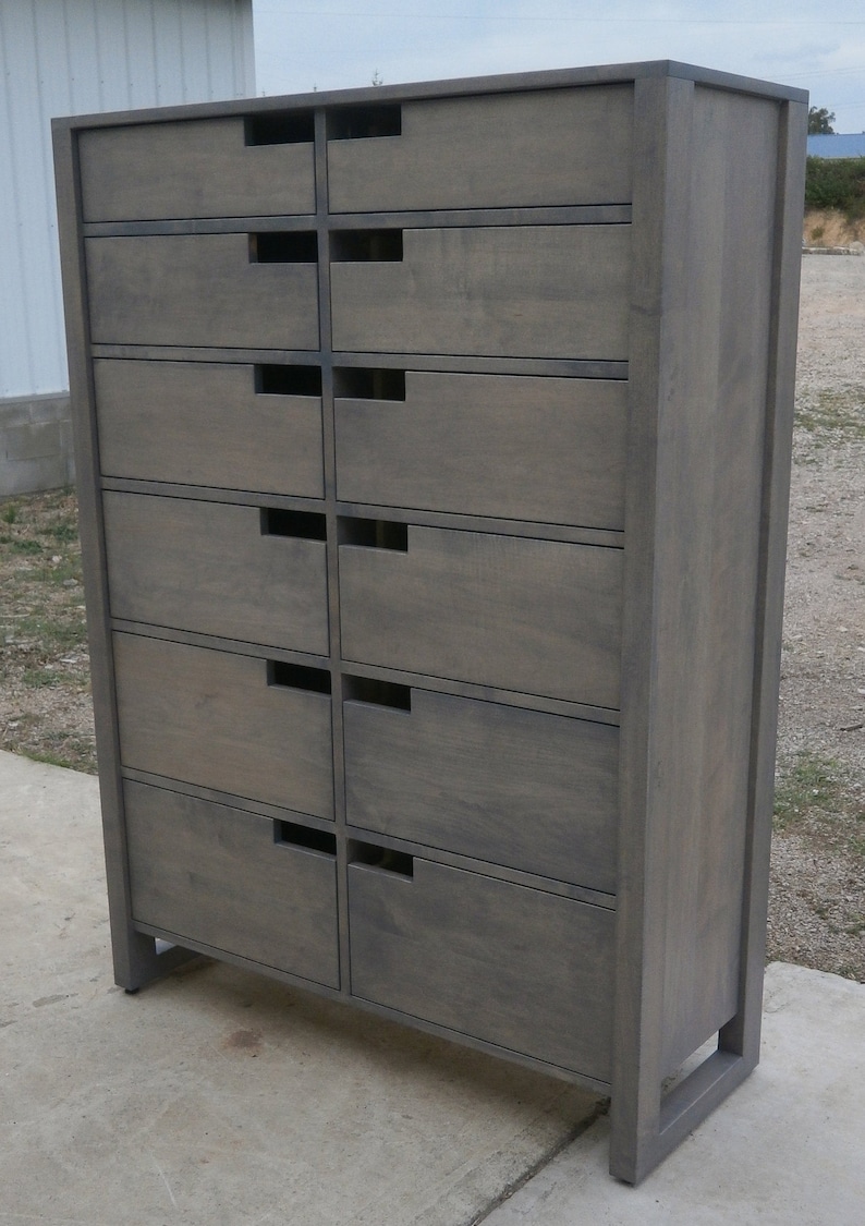 X12620a Hardwood 12 Drawer Dresser Inset Drawers Flat Etsy