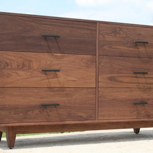 X6320f *Hardwood 6 Drawer Dresser, Inset Drawers,  Flat Panels, 60" wide x 20" deep x 35" tall - natural color