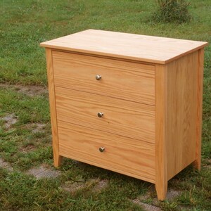 X3310a Hardwood Cabinet with 3 Inset Drawers, Corner Posts, 30 wide x 20 deep x 30 tall natural color image 3