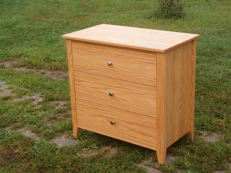 X3310a Hardwood Cabinet with 3 Inset Drawers, Corner Posts, 30 wide x 20 deep x 30 tall natural color image 3