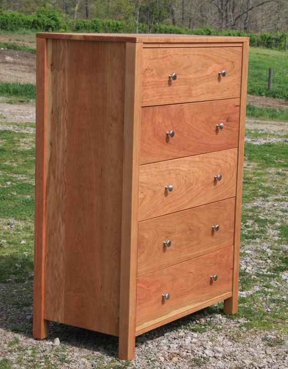 X5510b Hardwood Chest Of 5 Drawers Or Dresser Inset Drawers Etsy