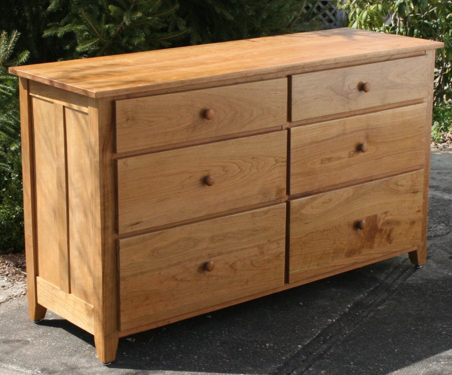 X6320p Hardwood 6 Drawer Dresser Paneled Ends Overlap Etsy