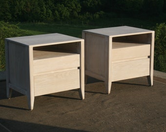 BT120ar *Hardwood Bedside Cabinet, 2 Inset Drawers, 1 Shelf, Raised Framed Sides 24"W x 20"D x 26"H - natural color
