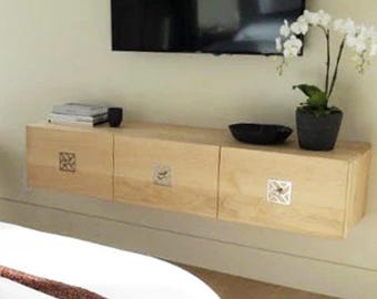 BT030W Wall or Bed end hung Cabinet, 3 Drawers; BT100F Bed foot end table, coffee table; BT100W,Wall Hung side Table; BT110W, wall or floor.