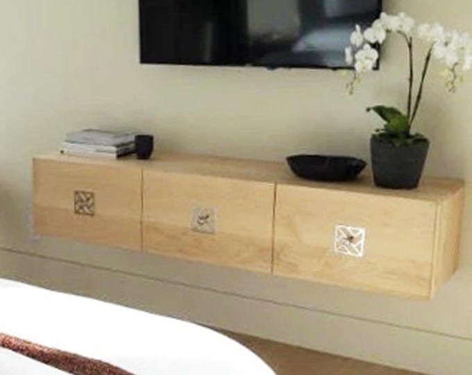 BT030W Wall or Bed end hung Cabinet, 3 Drawers; BT100F Bed foot end table, coffee table; BT100W,Wall Hung side Table; BT110W, wall or floor.