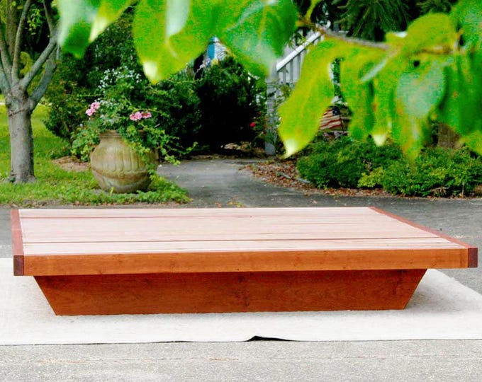 NcFnN01 +Low Platform Solid Hardwood Bed with angled base frame; Headboard options, NcFnV01, NcFnC03, natural color