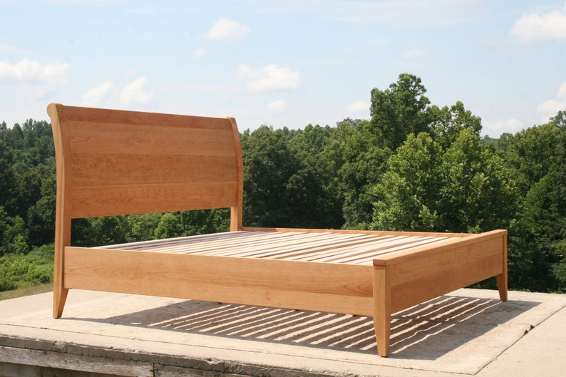 Ncrns01 solid Hardwood Sleigh Bed curved Headboard Etsy