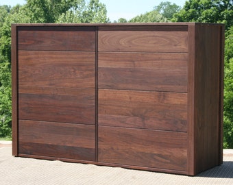 X8420d +Hardwood Dresser with 8 inset Drawers,  Flat Sides, dresser, 60" wide x 20" deep x 40" tall - natural color