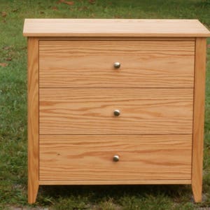 X3310a Hardwood Cabinet with 3 Inset Drawers, Corner Posts, 30 wide x 20 deep x 30 tall natural color image 2