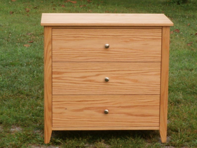 X3310a Hardwood Cabinet with 3 Inset Drawers, Corner Posts, 30 wide x 20 deep x 30 tall natural color image 2