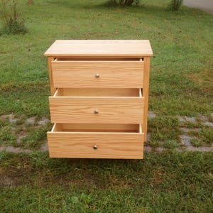 X3310a Hardwood Cabinet with 3 Inset Drawers, Corner Posts, 30 wide x 20 deep x 30 tall natural color image 5